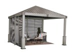 Sojag Nanda 12x12 vrátane bočnej steny 363 x 363 x 313 cm, metalická šampanská