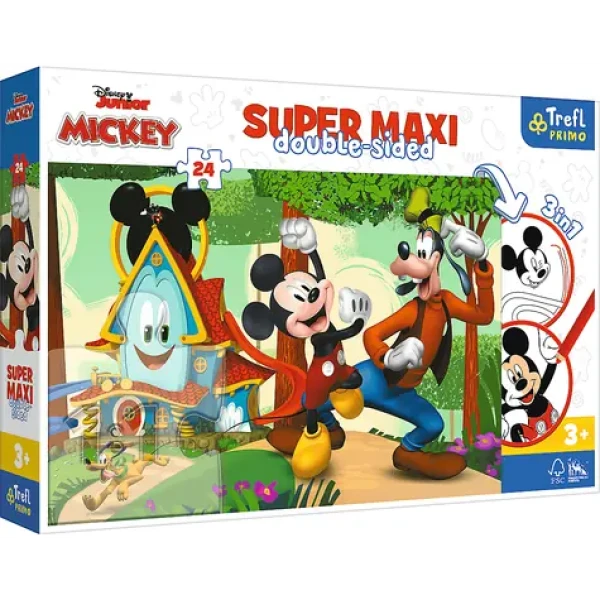 Trefl Primo - Puzzle - Obojstranné puzzle Mickeyho klbík SUPER MAXI