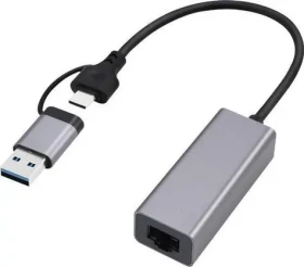Gembird A-USB3AC-LAN2G-01 sivá / Sieťový adaptér / USB-C + USB-A / RJ-45 2,5 Gbit/s (A-USB3AC-LAN2G-01)