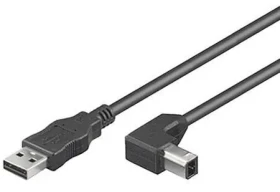 MicroConnect kábel USB2.0 A (M) - USB2.0 B 90° uhol (M) 3M čierna / 480Mbit/s (USBAB3ANGLED)