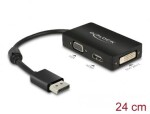 DeLock Adaptér DisplayPort 1.1 (M) - VGA/HDMI čierna / DVI (F) / pasívne (62656)