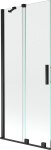 MEXEN/S - Velar Dvojkrídlová posuvná vaňová zástena 80 x 150, transparent, čierna 896-080-000-01-70
