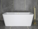 BESCO - Voľne stojaca vaňa EVITA biela - Farba - Biela, Farba sifónu - Zlatá, Rozmer vane - 160 × 80 cm VANEVITA160Z