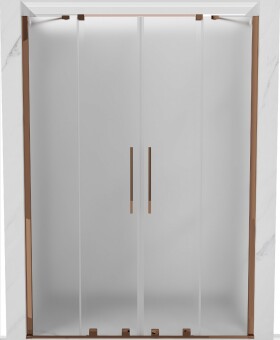 MEXEN/S - Velar Duo posuvné sprchové dvere 140, dekor, ružové zlato 871-140-000-32-60
