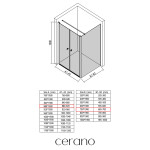 CERANO - Sprchovací kút Antelo L - Ľ/P - 6 mm - chróm, transparentné sklo - 88x70 - otočný CER-666880
