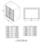 CERANO - Sprchové 2-krídlové dvere Antelo L/P - 6 mm - chróm, transparentné sklo - 200x190 CER-440411