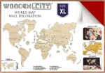 Wooden City Drevená mapa sveta veľkosť XL (120x80cm) červená
