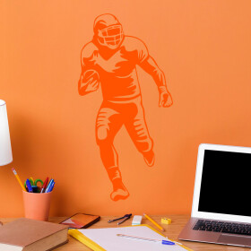 Veselá Stena Samolepka Americký futbalista Farba: oranžová, Veľkosť: 40 x 20 cm