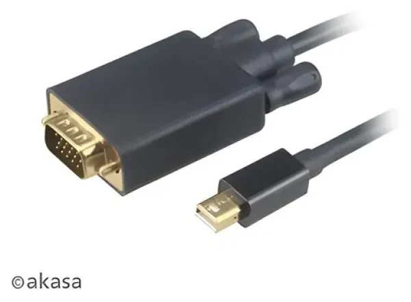 Akasa AK-CBDP17-18BK čierna / Redukcia mini DisplayPort na VGA / 1,8 m (AK-CBDP17-18BK)