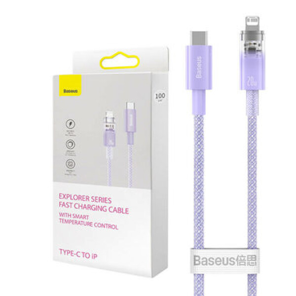 Baseus CATS010205 Rýchlonabíjací kábel USB-C (M) - Lightning (M) 1m 20W fialová (CATS010205)