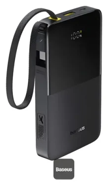 Baseus EnerFill FC51 Bipow2 Pre čierna / Powerbanka / 10 000 mAh / 22,5 W / vstavaný USB-C kábel (E0027600)