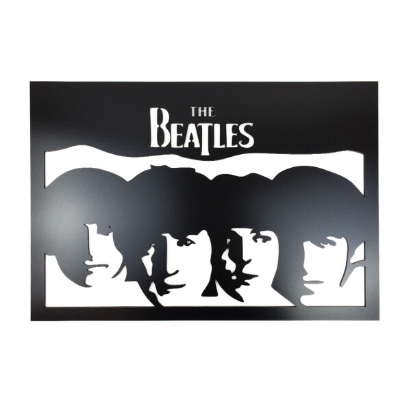 Veselá Stena Drevená nástenná dekorácia The Beatles čierna