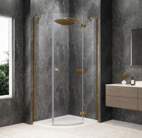 POLYSAN - GLOBE GOLD MATT štvrťkruhová sprchová zástena 1000x900, číre sklo, pravé GB2190RG