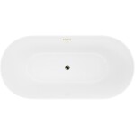 MEXEN/S - Luna Slim voľne stojaca vaňa 170 x 75, biela, sifón a prepad zlatá 52041707500-50