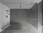 MEXEN/S - Kioto Sprchová zástena WALK-IN 85 x 70, transparent, zlatá 800-085-202-50-00-070