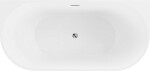 MEXEN/S - Oval vaňa voľne stojaca nástenná 180 x 80, biela/čierna, sifón a prepad chróm 52671808075-01
