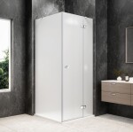 POLYSAN - GLOBE CHROME štvorcová sprchová zástena 800x800, matné sklo, pravé GB1080-3215MRC