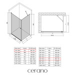 CERANO - Sprchovací kút Antelo L/P - 6 mm - chróm, transparentné sklo - 70x70x190 - otočný CER-8050BD7506