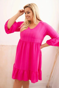 Dámske šaty z viskózy v nadmernej veľkosti s ozdobou Azura Fuchsia UNI