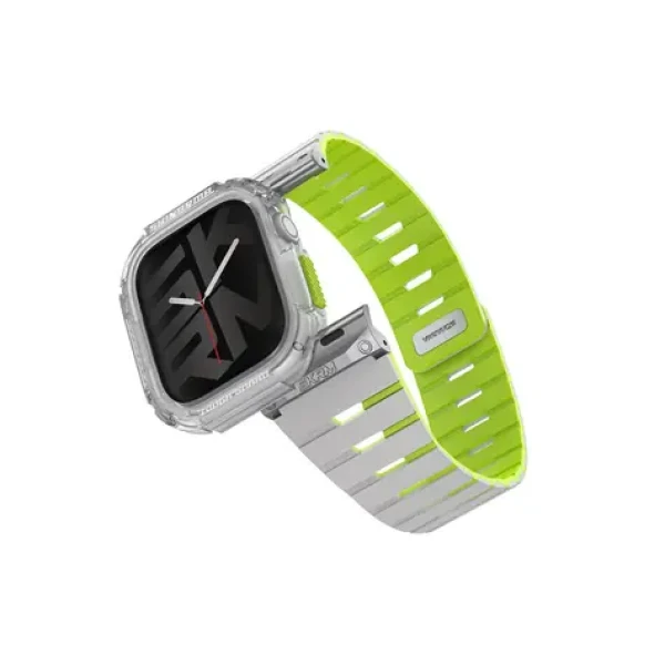 SKINARMA GEMINI remienok + ATOM puzdro pre Apple Watch 42 mm Nite Glow Edition Lime Green (8886461247534)