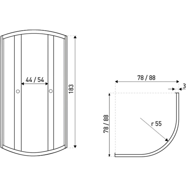 KERRA - Sprchovací kút Biely Pixel 80 (bez vaničky) 5907548117373