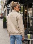 Dámska semišová bunda bomber béžová FashionStreet TY5653 XXL