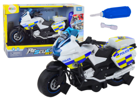 Mamido Policajný motocykel DIY na skladanie so svetlami a zvukmi biely