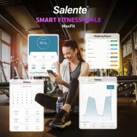 Salente MaxFit čierna / Múdra osobná váha / Bluetooth / do 180 kg / telesná analýza (MAXFIT-BK)