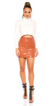 Sexy KouCla Leatherlook Mini Skirt With Zip red S