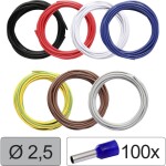 Quadrios 25CW117 jeden drôt, LiFY, 2.5 mm², čierna, červená, biela, modrá, žltozelená, hnedá, sivá, 1 sada; 25CW117