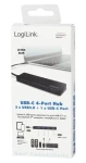 LogiLink USB-C Hub čierna / USB hub / 3x USB-A 3.2 / 1x USB-C / ultratenký (UA0311)