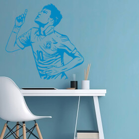 Veselá Stena Samolepka Futbalista Neymar Farba: modrá, Veľkosť: 80 x 77 cm