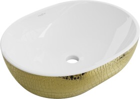 MEXEN - Viki umývadlo na dosku 48 x 35, biela/zlatá vzor 21054808