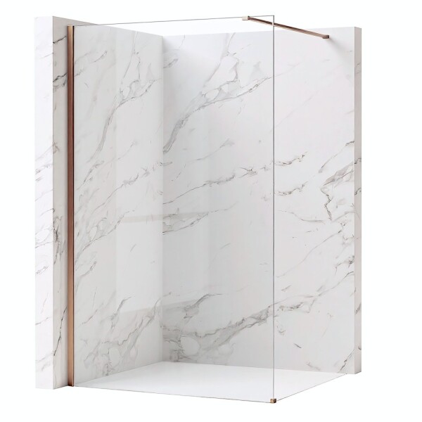 REA/S - Sprchová zástena Flexi Transparent / Brush Copper 120 KPL-K99360