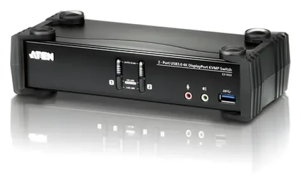Aten 2- Port KVMP Switch / 3× DisplayPort / 4K 4096×2160 / USB / Audio (CS1922-AT-G)
