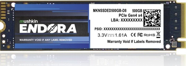 Mushkin Mushkin MKNSSDED500GB-D8 urządzenie SSD 500 GB M.2 PCI Express 4.0 NVMe 3D NAND
