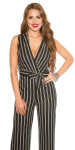 Sexy party jumpsuit with fabric belt white