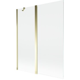 MEXEN - MIST vaňová zástena 140x150 cm 6mm f+s, zlatá, číra 8A9-140-011-50-00