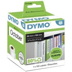 Dymo papierové štítky na zakladače / 59x190mm / biele / 110 ks / pre LabelWriter (S0722480)