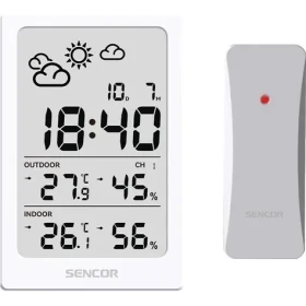 Sencor SWS 2300 W meteostanica biela / LCD / bezdrôtový snímač (8590669379293)