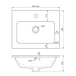 SAPHO - PRACTICO keramické umývadlo nábytkové 50x40cm, biela 44050
