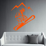 Veselá Stena Samolepka Snowboardista Farba: černá, Veľkosť: 100 x 114 cm
