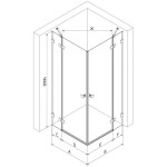 MEXEN/S - Lunar Duo sprchovací kút dvere krídlové 105 x 70, transparent, zlato 834-105L-070P-50-00