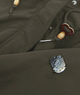 Nepremokavá dámska bunda parka v army farbe s kožušinovou podšívkou (m-933) odstíny zelené S (36)