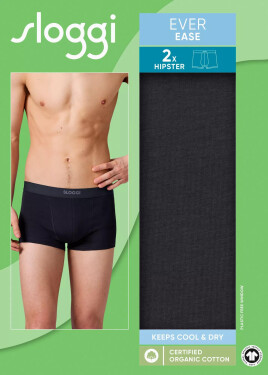 Pánske boxerky EVER Ease Hipster 2P - BLACK - black 0004 - SLOGGI BLACK XXL