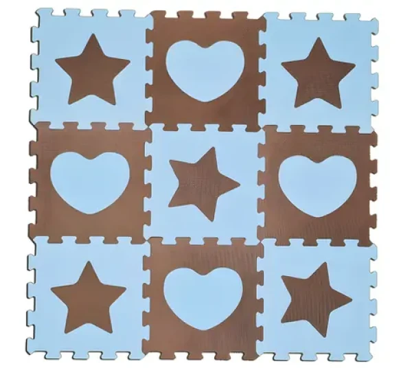 SUN TA TOYS Penové puzzle Hviezdy a srdce modré S4