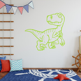 Veselá Stena Samolepka Dinosaurus Farba: zelená, Veľkosť: 80 x 76 cm