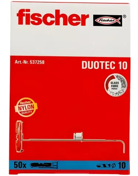 Fischer DuoTec 10 / Kombinovaná nylonová hmoždinka / 10 mm / 50 ks (537258)