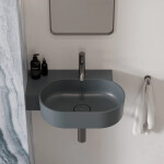 OMNIRES - OVO M+ umývadlo na dosku/závesné - ľavé, 55 x 38 cm, ash grey mat; OVO555UWLAG