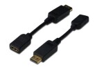 Digitus Adaptérový kábel DP - HDMI typ A MF 0.15 m čierna / s blokovaním / kompatibilný s DP 1.1a / CE (AK-340408-001-S)